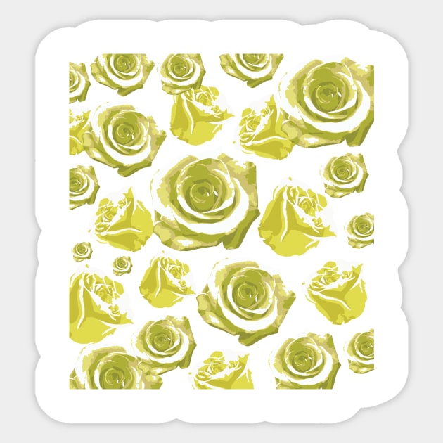 Yellow Roses Sticker by The Art of Mia